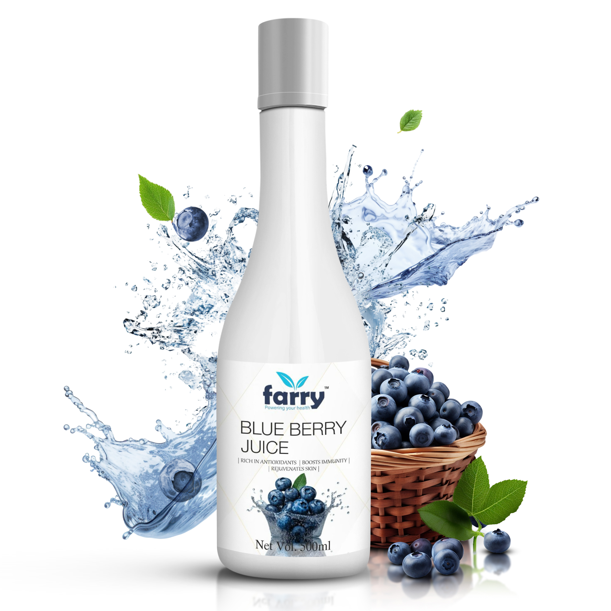 Farry Blueberry Juice – 500ml | Sugar-Free Antioxidant Supplement | Boosts Immunity, Heart & Skin Health
