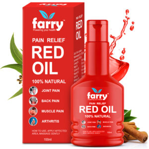 Farry Red Oil for Pain Relief | 100% Natural Ayurvedic Oil for Joint Pain, Muscle Pain, Back Pain & Arthritis | 100ml